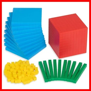 Interactive Base Ten Set for Kids: 121 Durable Pieces for Counting & Measurement - Picture 1 of 10