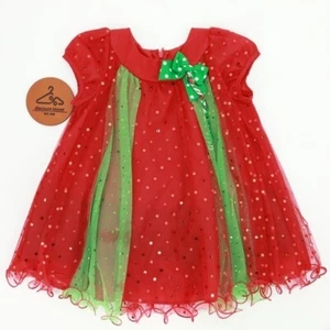 Vestito BONNIE JEAN Taglia 4T Rosso Verde Natale Vacanze Bambina - Foto 1 di 7