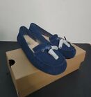 Ugg Womens Slippers Size 5 Lizzy Navy Blue Shearling Lined Moccasins Shoes