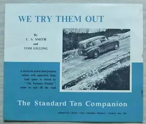 STANDARD TEN COMPANION Car Publicity Brochure 1956 Farmers Weekly Reprint - Picture 1 of 2