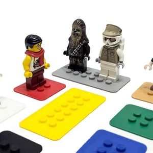 Brick Figure Stand (Minifigure / Minidoll) - 2 Sizes, 20 Colors (Various Shown) - Picture 1 of 6