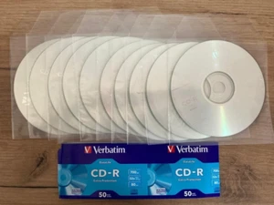 10 CD-R VERBATIM VERGINI 52x 700MB + REGALO 10 BUSTINE DI ALTA QUALITA' - Picture 1 of 7