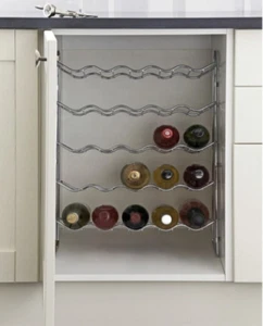 Hafele Wine Rack For 500 mm Wide Base Cabinet Five Tier Chrome Wire 25 bottles - Picture 1 of 1
