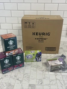 K-Express Single Serve Coffee Maker -Black W 30 K Cups Starbuck Cleaning Cup Lot - Picture 1 of 6