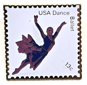 Pinback publicitario USPS sello de 13 centavos de baile de ballet de Estados Unidos pinback de colección - Imagen 1 de 2