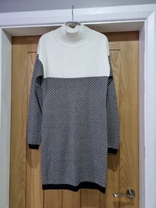 Women's Morgan de Toi High Neck Knitted Winter Jumper Dress Cream Size XS - Picture 1 of 5