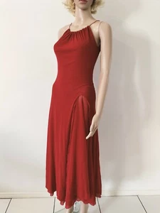 FUZZI Size M Medium Maroon Dress Sheer Halter Neck - Picture 1 of 11