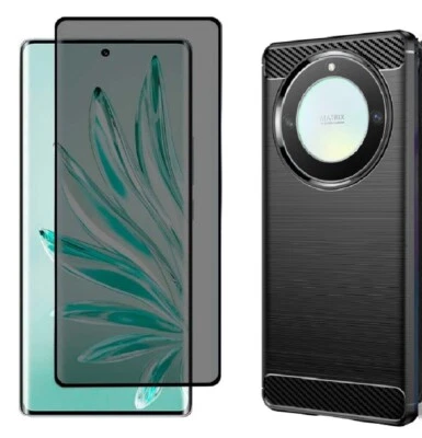 EF.GLOBE-TRADING Etui Coque Housse + Verre Trempé Anti Espion pour Honor Magic 6 Lite 5 Pro