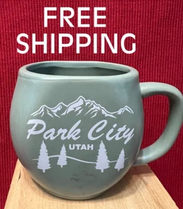 Skier's RARE FIND Park City UTAH Mug Flat Sides 4" H x 4" & 3" W *Inner Lip Rim - Picture 1 of 11