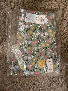 Cat And Jack Girl's Leggings XXL 18 Green Floral BRAND NEW W/ TAGS Tough Cotton - Picture 1 of 2