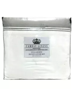 Cambay Linens 3 Piece Luxurious Cotton Satin Duvet Cover Set, Full Queen - Picture 1 of 3