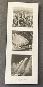 Vintage "New York - Afternoon Light" B&W Print on Wood, Wall Art, 20x8x1" w/hook - Picture 1 of 8