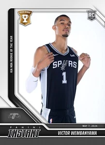 2023-24 Panini Instant NBA Rookie of Year SPURS Victor Wembanyama RC Rookie - Picture 1 of 2