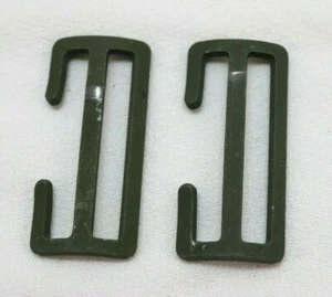 P37 OD green L Strap Slide Buckles 2 3/8"L x 1 1/8"w lot of 2 E1040 - Picture 1 of 4