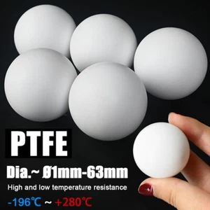 White Solid PTFE Ball Plastic Balls Diaphragm Pump Sealing Ball Dia. Ø1mm-63mm - Picture 1 of 20