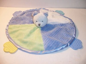 SECURITY BLANKET - CARTER’S ROUND BEAR LOVEY TEETHER - BLUE/GREEN - NWOT - Picture 1 of 4