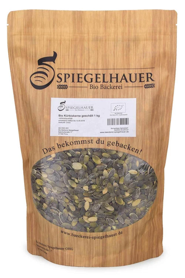 Bio Kürbiskerne schalenlos 1 kg glutenfrei  - Bild 1 von 2