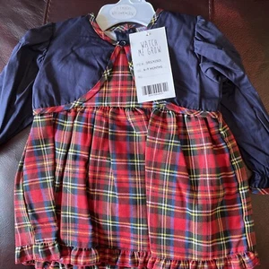 Baby Girl Tartan Dress 6-9 Months Brand New with Tag . Lovely Dress - Picture 1 of 8