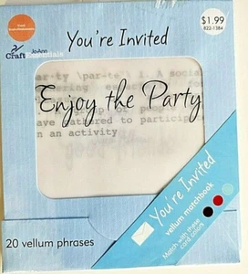 You're Invited Enjoy The Party 20 Vellum Phrases Invitations Cards - Picture 1 of 2