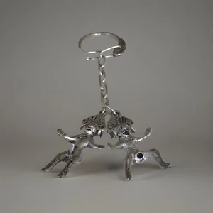 Vintage Schlüsselanhänger Mann Frau frech Sterling Silber 925 gewagt 4" lang - Bild 1 von 5