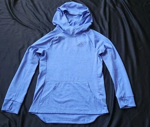 Adidas Girls Blue Lightweight Workout Hoodie Pullover Medium 10-12 - Picture 1 of 6