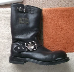 Black Goose Motorbike Engineering Boots size 10 uk with 1/2 Dollar Buckles - Picture 1 of 8
