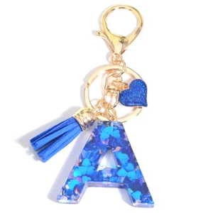 Blue Fashion Letter A Keychain Wallet Bag Backpack Car Key Pendant Men Women New - Picture 1 of 3