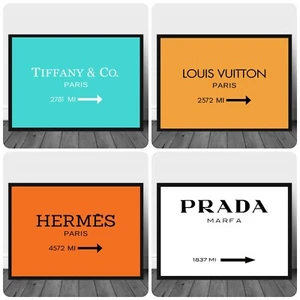 Prada Marfa designer poster print black and white fashion wall art A2 A3 A4 - Picture 1 of 7