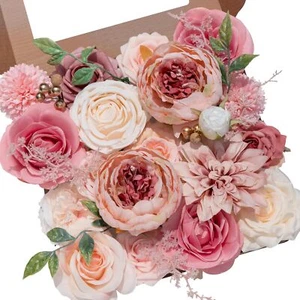Artificial Flowers Peonies Pink Flowers Fake Flowers Wedding Bouquet Bridal C... - Picture 1 of 7
