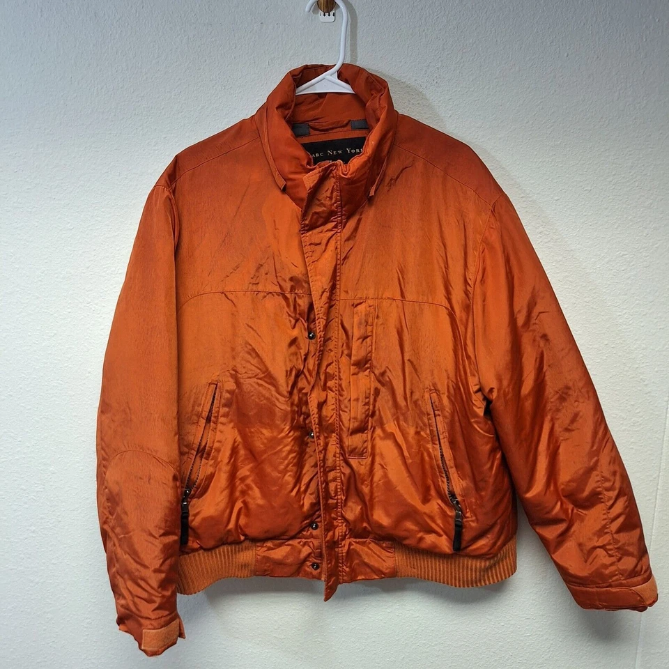 Marc New York Nylon Coat Full Zip Long Sleeve Orange Mens Size M - Image 1 of 4