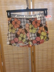 Justice Active Shorts Girls Size 12 Multicolored Pull On Elastic Waist Floral - Picture 1 of 12