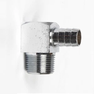 1/2" HOSE BARB ELBOW X 1/2 MALE NPT Fitting 90 Degree Elbow Chrome - Picture 1 of 1
