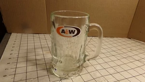 Taza de cerveza de raíz A&W diseño de huella digital de vidrio logotipo ovalado de 6" - Imagen 1 de 3