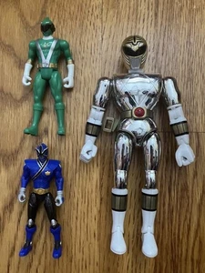 Power Rangers White Ranger Movie Figure 8” Vintage 1995 2010 Verde Blu Pls Leggi - Foto 1 di 6