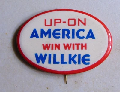 Wendell Willkie 1940 campaña pin botón político Foto 1 de 2