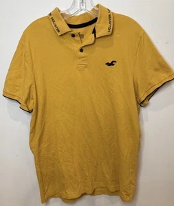 Hollister Herren Icon Logo Piqué Poloshirt in Gelb Größe XL - Bild 1 von 4