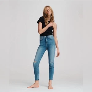 Jeans Rag & Bone donna 27 blu Nina vita alta skinny elasticizzato lavaggio medio - Foto 1 di 14