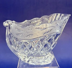 GORHAM Cut Crystal Sleigh Sled Holiday Christmas Candy Bowl Centerpiece - Picture 1 of 4