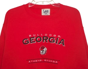 SUDADERA DEPORTIVA CUELLO REDONDO MEDIANA VINTAGE AÑOS 90 GEORGIA BULLDOGS NCAA LEE - Imagen 1 de 3