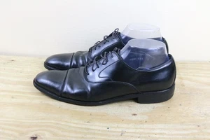 Zapatos de vestir Salvatore Ferragamo para hombre 8D Oxford de cuero negro Italia - Imagen 1 de 9