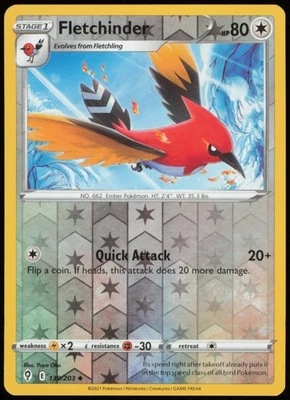 Fletchinder 139/203 SWSH07: Evolving Skies Reverse Holo - LP1 - Image 1 of 2