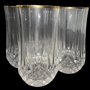 Französisches 4er Set Kristall Becher Cocktail Goldrand 5,5 - Bild 1 von 6