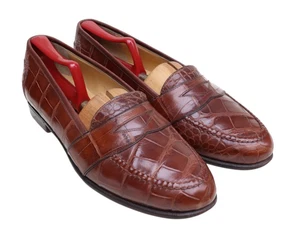 Madison Los Angeles Boutique 100% Crocodile Leather Penny Loafer Dress Shoe 10D - Picture 1 of 11