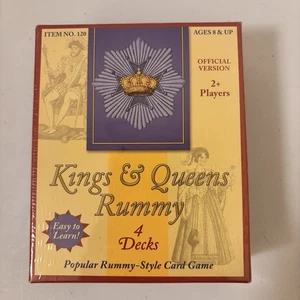 Kings & Queens Rummy 4 Card Decks Marina Games 2009 - New Sealed - Picture 1 of 6