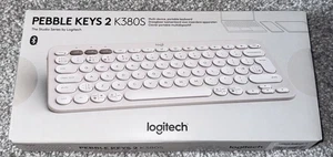 Logitech Pebble Keys 2 K380S Tonal White Wireless Keyboard Boxed Keypad - Picture 1 of 7