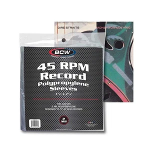 5 packs of 100 (500) 7 ⅜" x 7 ⅝" Polypropylene 45 RPM Record Sleeves - Picture 1 of 13
