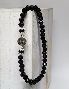 Pulsera San Benito San Benito con cuentas negras azabache 6 mm - Imagen 1 de 7