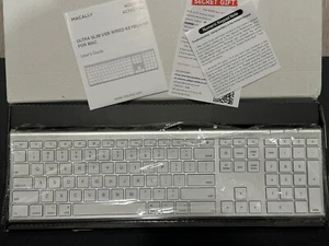 Macally Ultra  Slim Aluminum Finish USB Computer Keyboard - MAC&WIN - Premium ￼ - Picture 1 of 8
