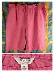 W.Lane 18 Shorts Nwt Pink Linen Pockets Elastic Waist Small Mark On The Back