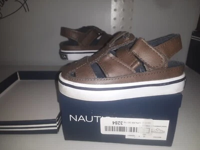 Nautica Boy's Mikkel Slip-On sandals, Brown, 5 US Toddler NEW NIB (☆#00s) - Image 1 of 3